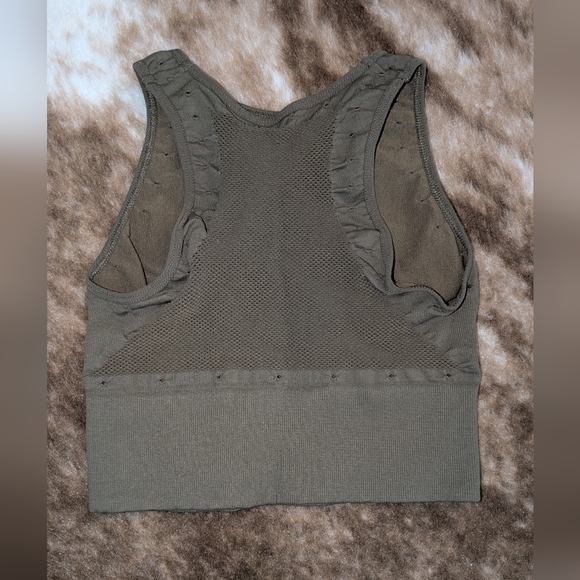 Olive Green Sleeveless Women's Top - Picture 2 of 3
